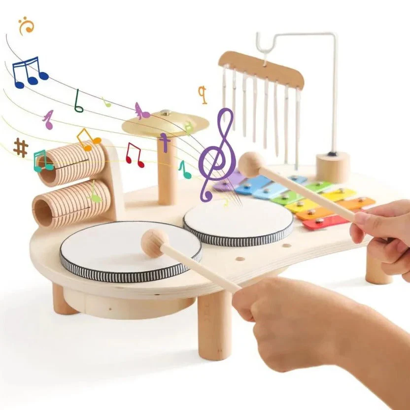 Montessori Musical Toys Drum Kit for Toddlers with Xylophone, Interactive Play Set for Rhythm and Motor Skill Development - Image 8