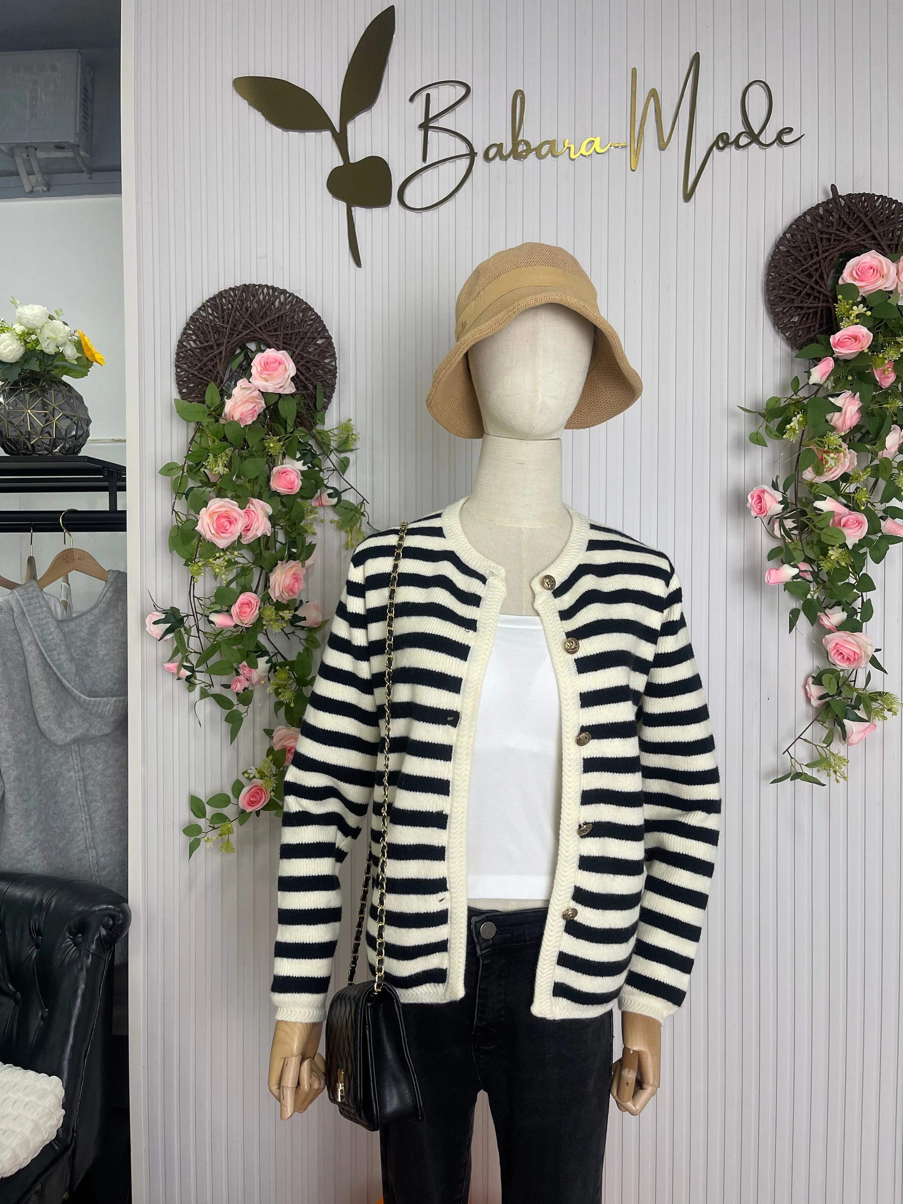 MYLAH | Elegant Striped Cardigan - Image 3