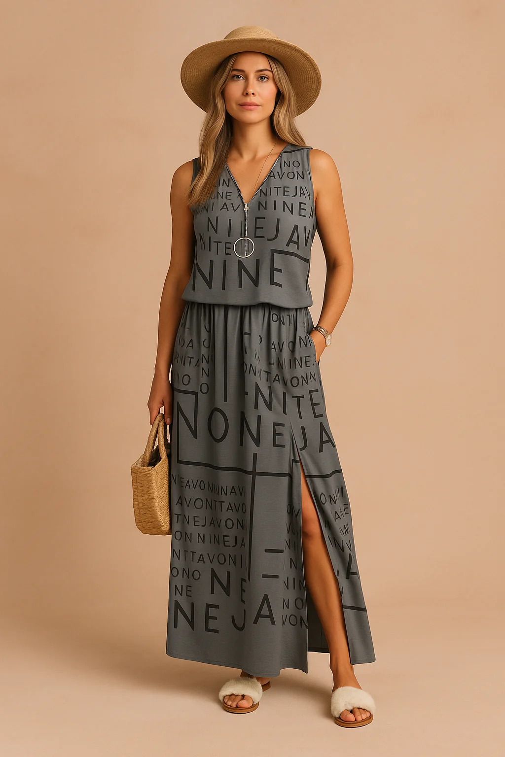 Natalia | Fashionable Sleeveless Dress with Print - Image 2
