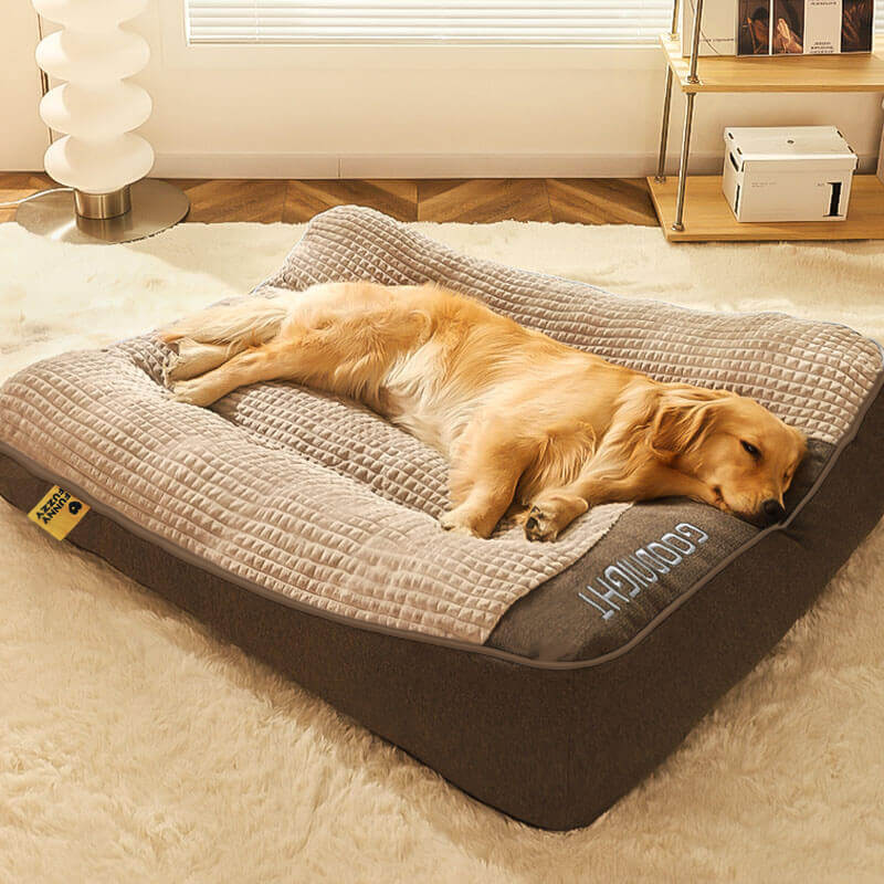 Orthopedic dog cushion bed – Large, thick dog bed with neck support and removable, washable cover - Image 2