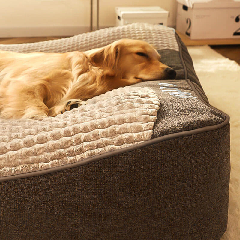 Orthopedic dog cushion bed – Large, thick dog bed with neck support and removable, washable cover - Image 5