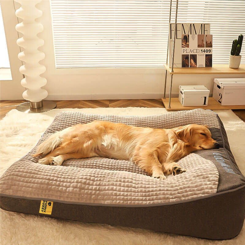Orthopedic dog cushion bed – Large, thick dog bed with neck support and removable, washable cover - Image 3