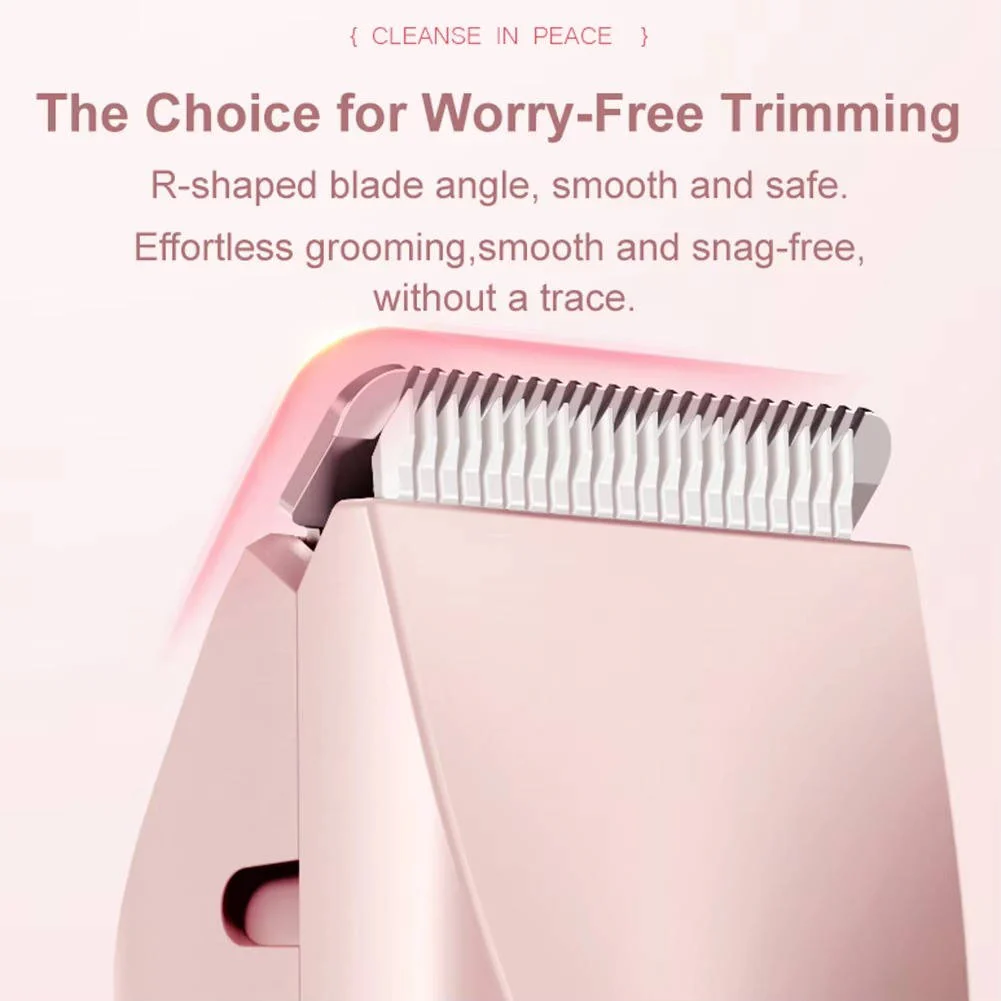 Painless Pubic Hair Trimmer with Dual Heads, Waterproof Design, and Whisper Quiet Operation for Smooth Skin - Image 3