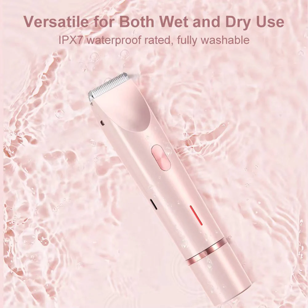 Painless Pubic Hair Trimmer with Dual Heads, Waterproof Design, and Whisper Quiet Operation for Smooth Skin - Image 5