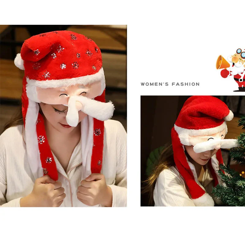 Plush Santa Hat for Adults - Soft Red and White Christmas Hat, Cozy Holiday Accessory for Festive Celebrations - Image 3