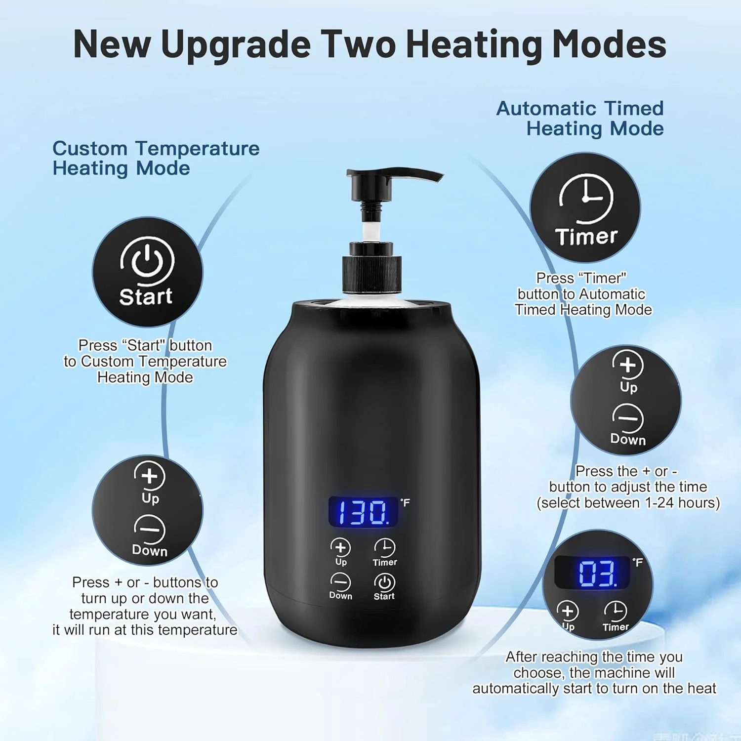 Portable Electric Massage Oil Warmer with Digital Display – Adjustable Temperature Heating for Soothing Massage Experience - Image 3