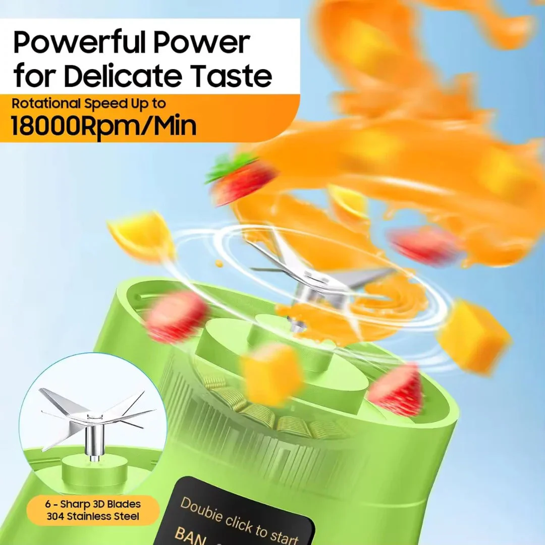Portable Mini Electric Juicer Blender with One-Touch Operation, Rechargeable, Easy to Clean, Compact for Travel, 12 oz Capacity - Image 2