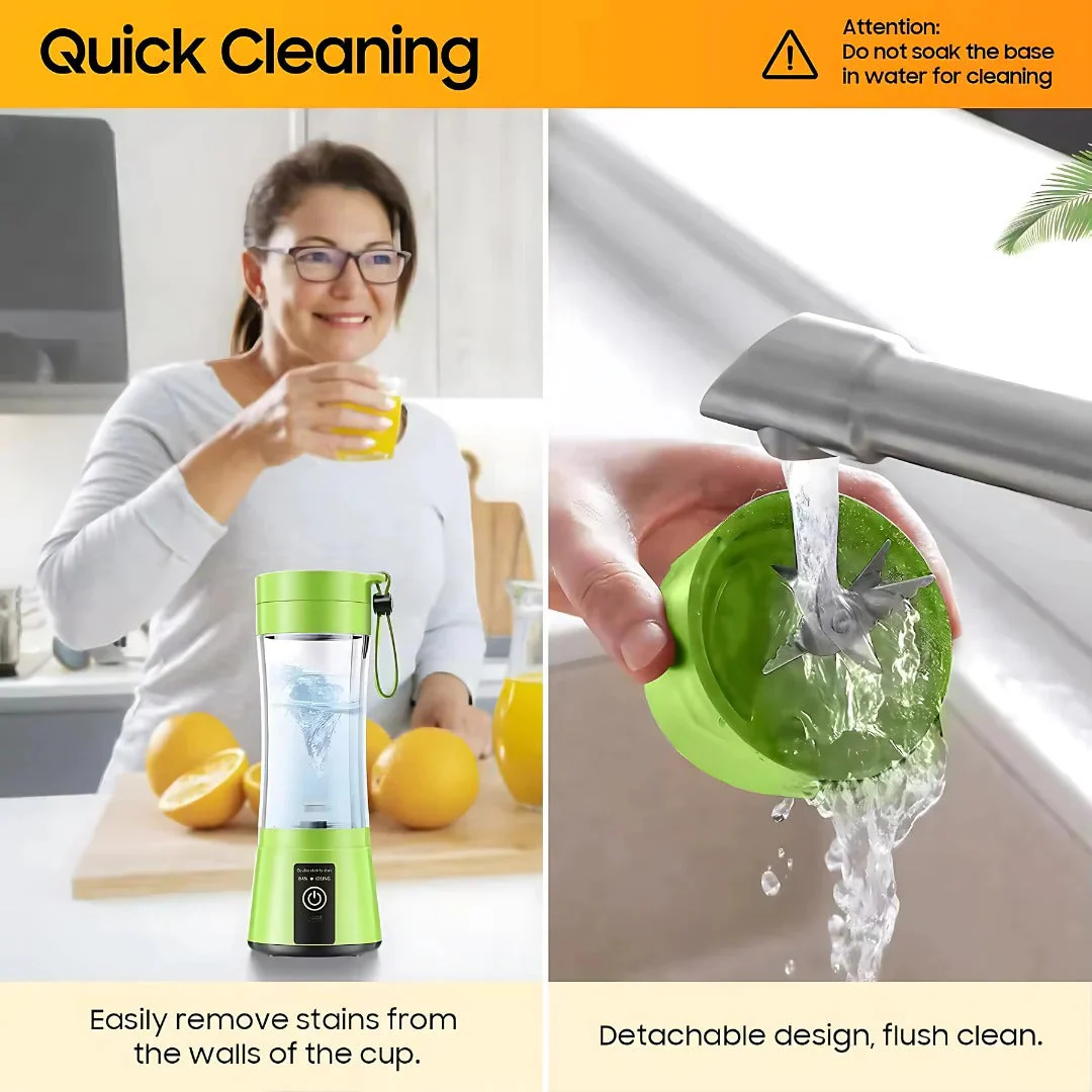 Portable Mini Electric Juicer Blender with One-Touch Operation, Rechargeable, Easy to Clean, Compact for Travel, 12 oz Capacity - Image 3
