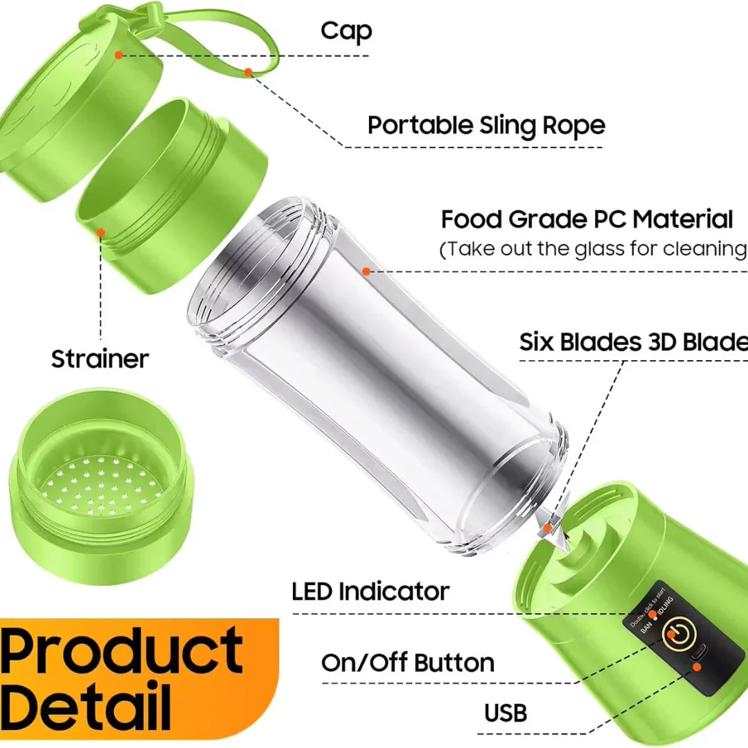 Portable Mini Electric Juicer Blender with One-Touch Operation, Rechargeable, Easy to Clean, Compact for Travel, 12 oz Capacity - Image 6