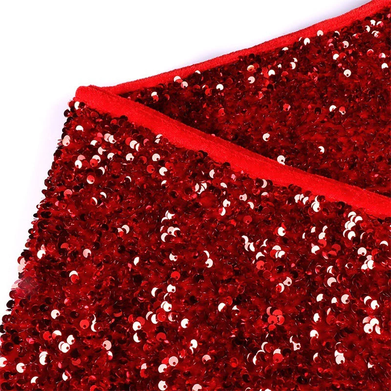 Red Sequins Christmas Tree Skirt Party Decoration Accessories - Image 3