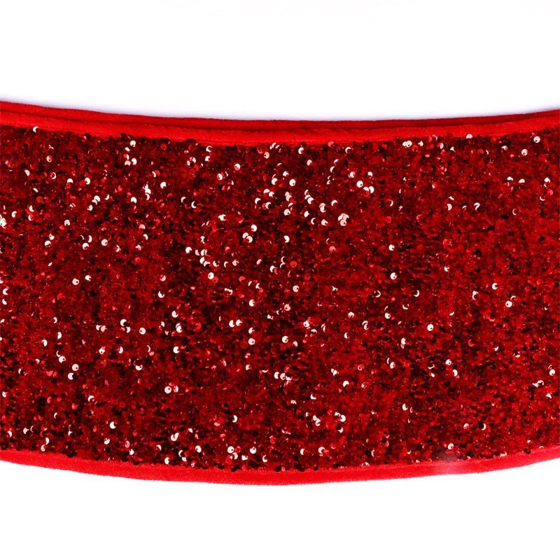 Red Sequins Christmas Tree Skirt Party Decoration Accessories - Image 4
