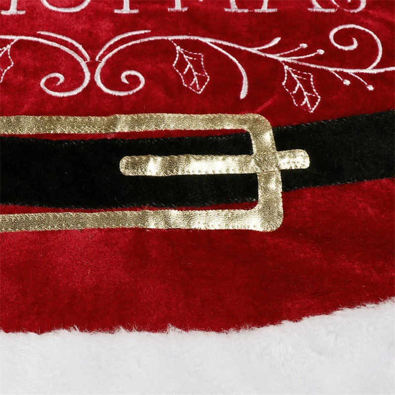 Red velvet fabric Christmas tree skirt - Image 4