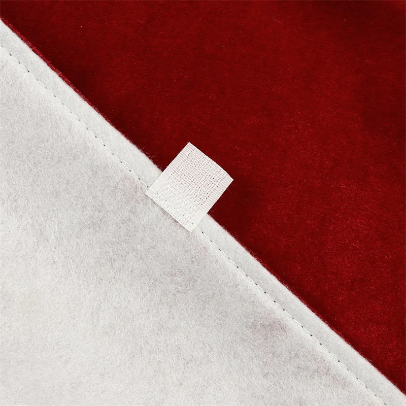 Red velvet fabric Christmas tree skirt - Image 5