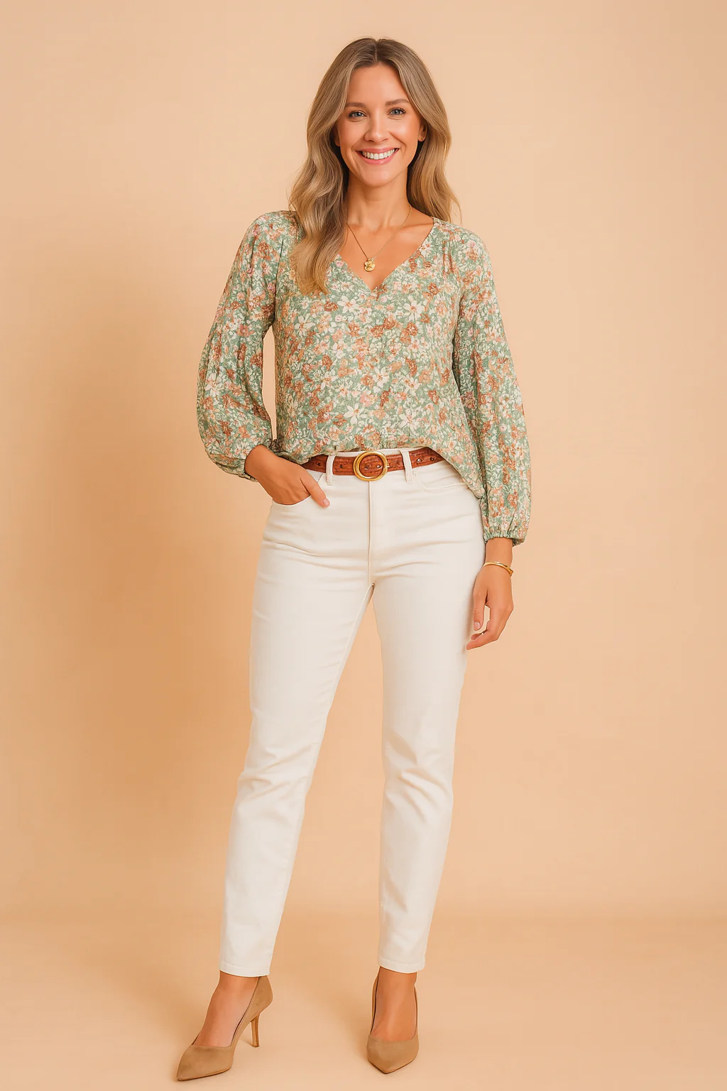 Sabina | Romantic blouse with small flowers - Image 3