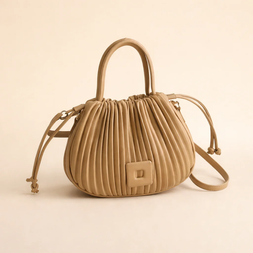 Sienna | Women’s Elegant Pleated Bucket Bag - Image 2