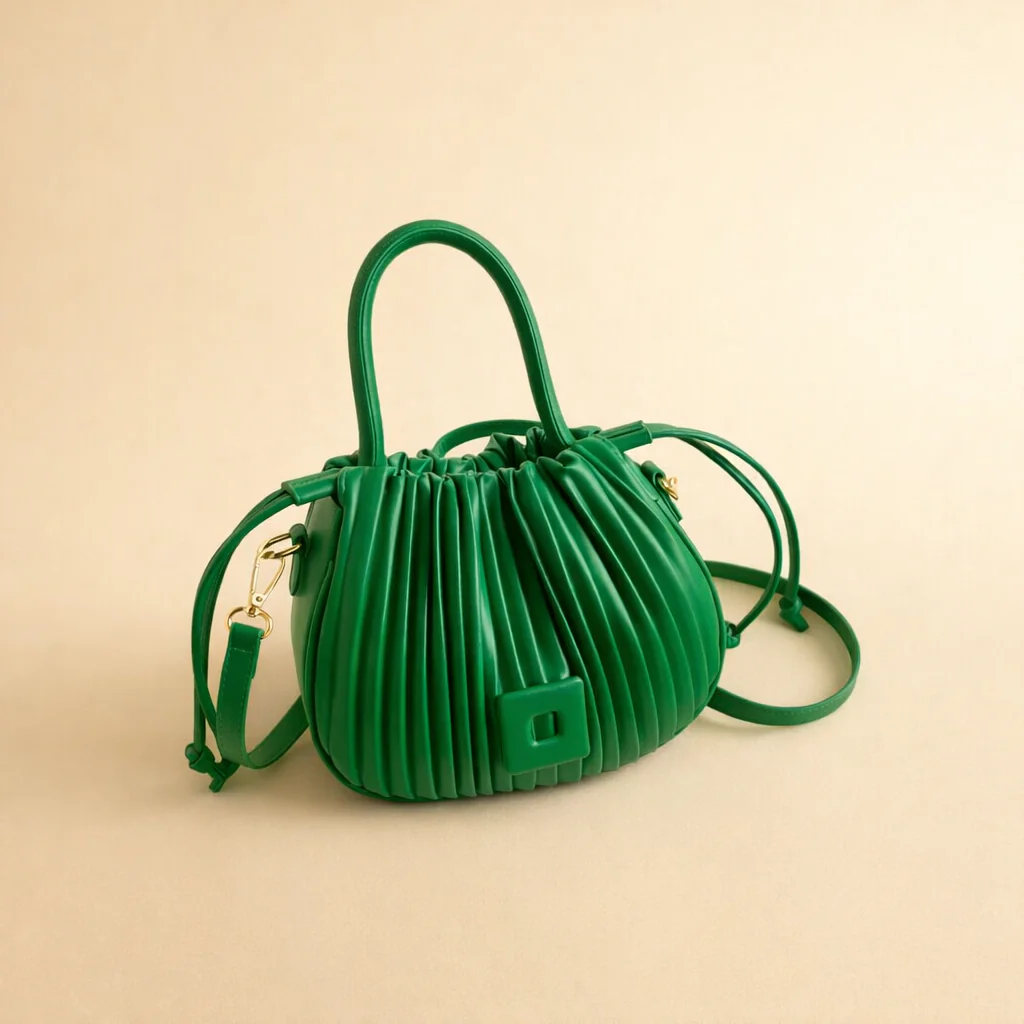 Sienna | Women’s Elegant Pleated Bucket Bag - Image 3