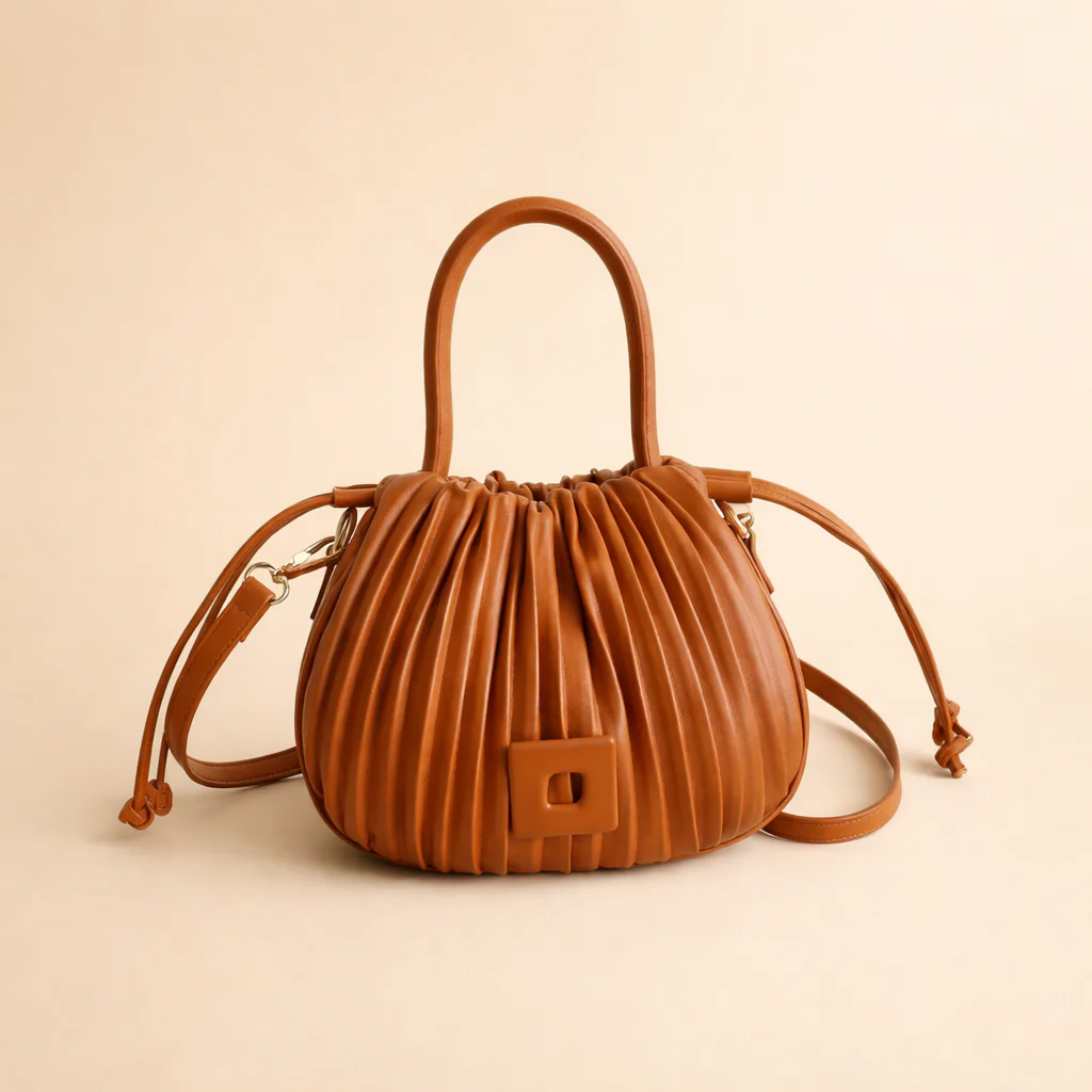 Sienna | Women’s Elegant Pleated Bucket Bag - Image 6