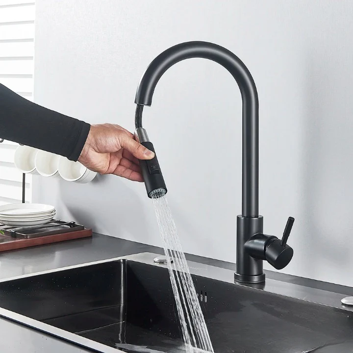 Smart Touch Kitchen Faucet with Pull-Out Nozzle – Brushed Nickel Kitchen Mixer Tap for Easy Water Control - Image 5