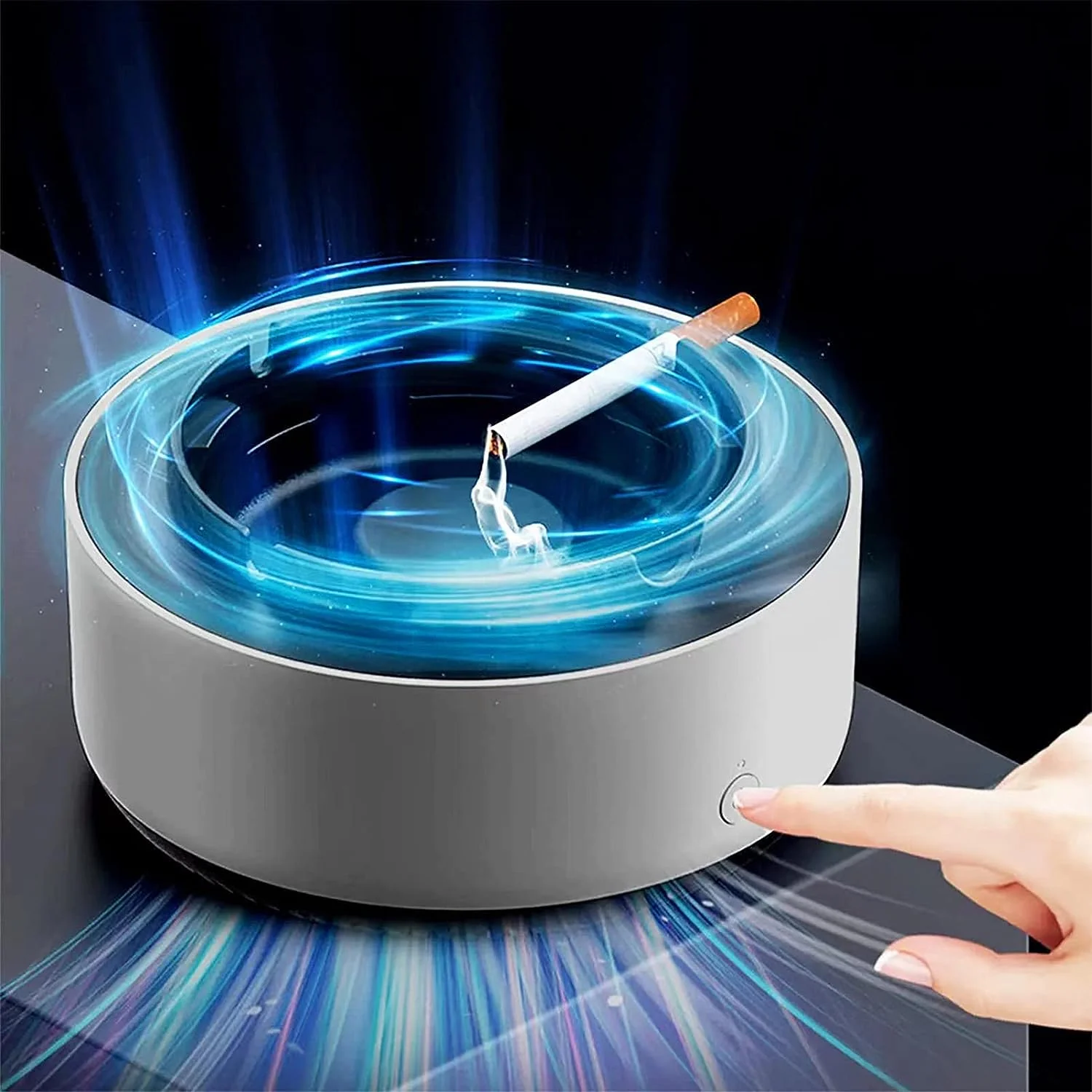 Smoke removal air purifier ashtray with advanced filtration system - stylish indoor odor simulator for clean air - Image 2