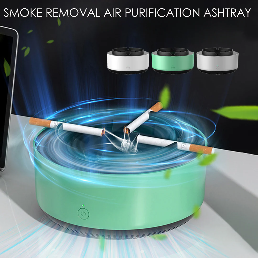 Smoke removal air purifier ashtray with advanced filtration system - stylish indoor odor simulator for clean air - Image 3