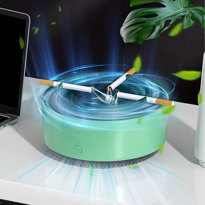 Smoke removal air purifier ashtray with advanced filtration system - stylish indoor odor simulator for clean air - Image 4