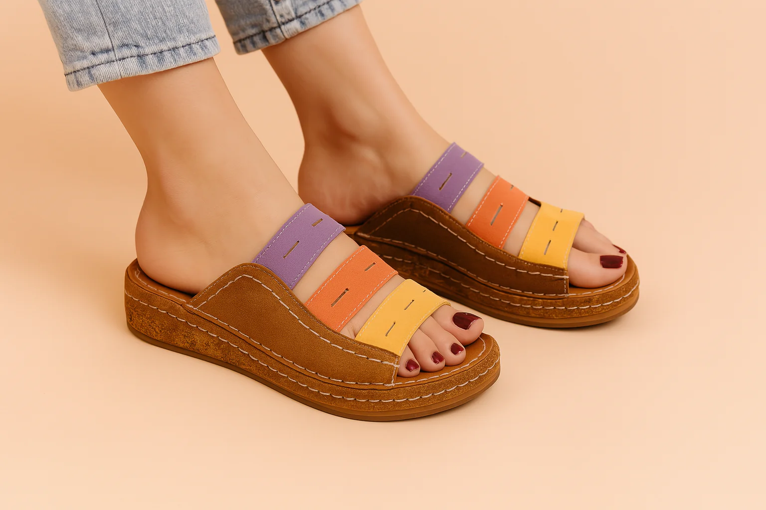 Sophia | Colorful Wedge Sandals - Image 4