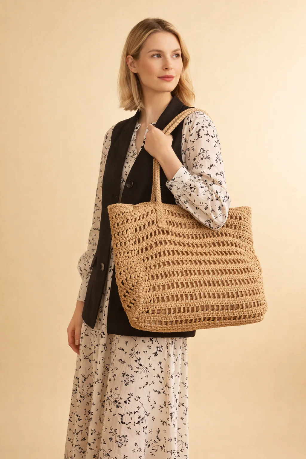 Olivia | Women’s Elegant Woven Tote Bag for Everyday Styling - Image 3