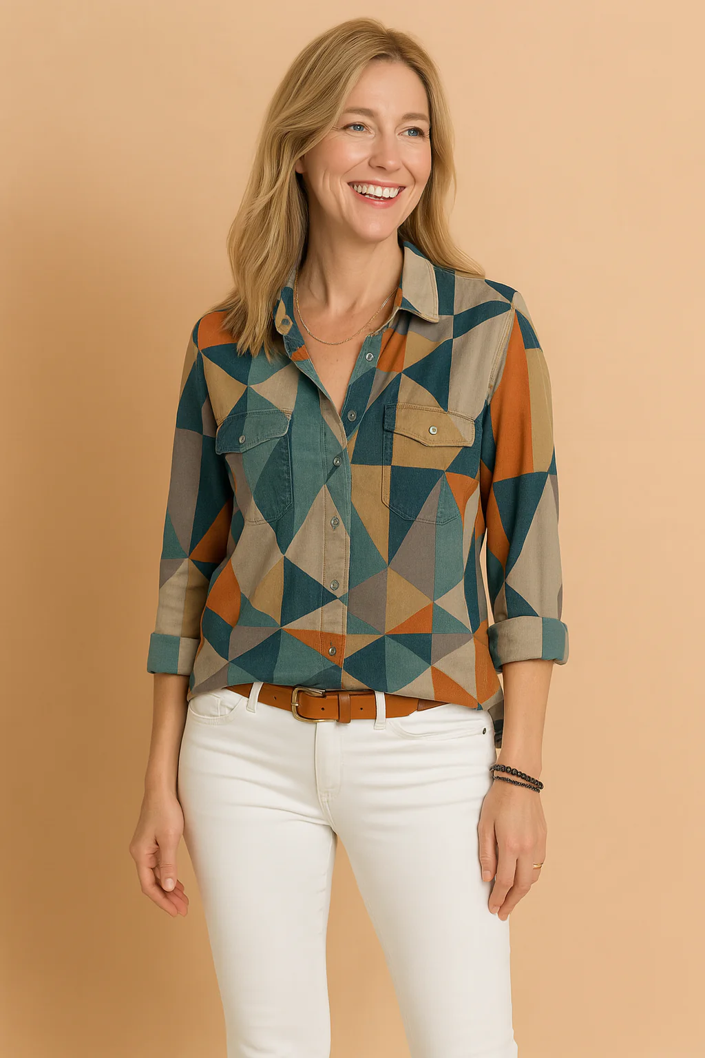 Tessa | Artistic Blouse with a Bold Pattern