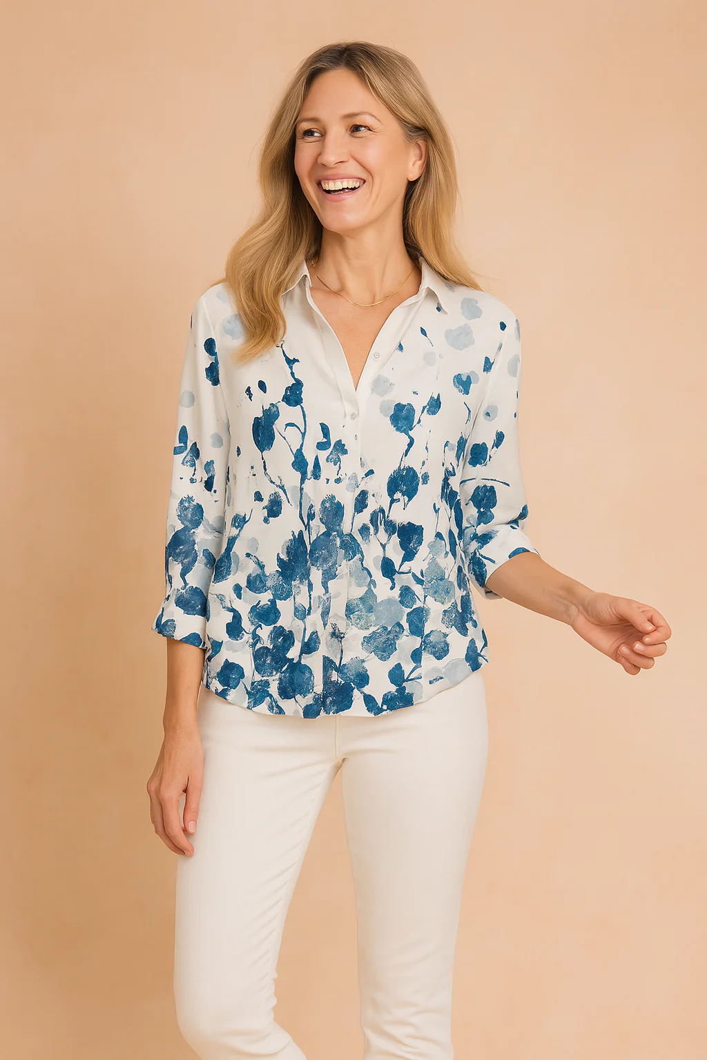Tessa | Artistic Blouse with a Bold Pattern - Image 2