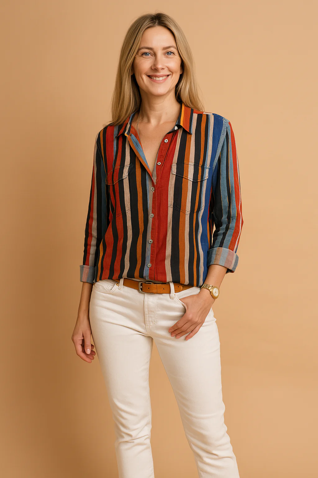 Tessa | Artistic Blouse with a Bold Pattern - Image 3