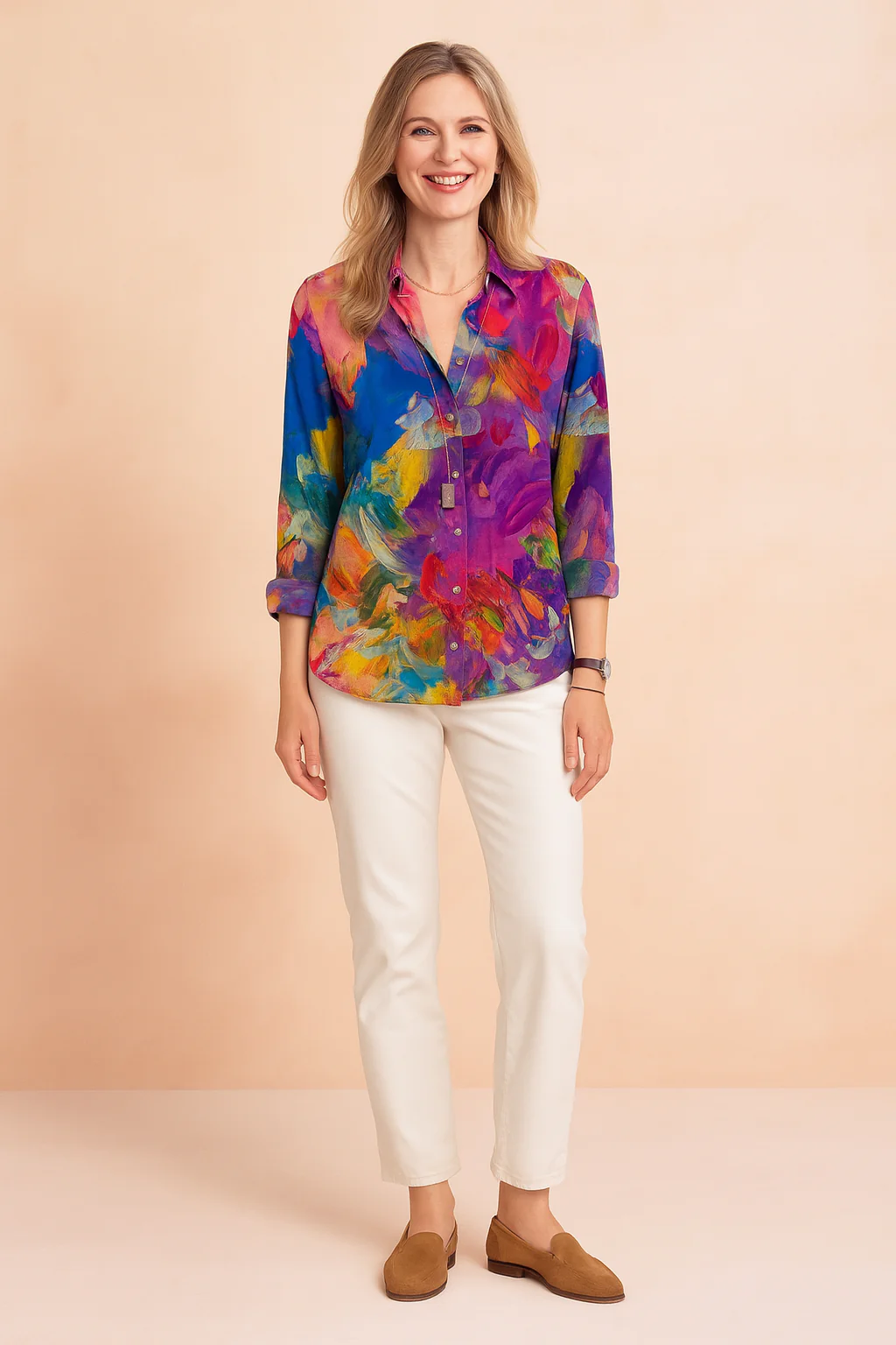 Tessa | Artistic Blouse with a Bold Pattern - Image 4