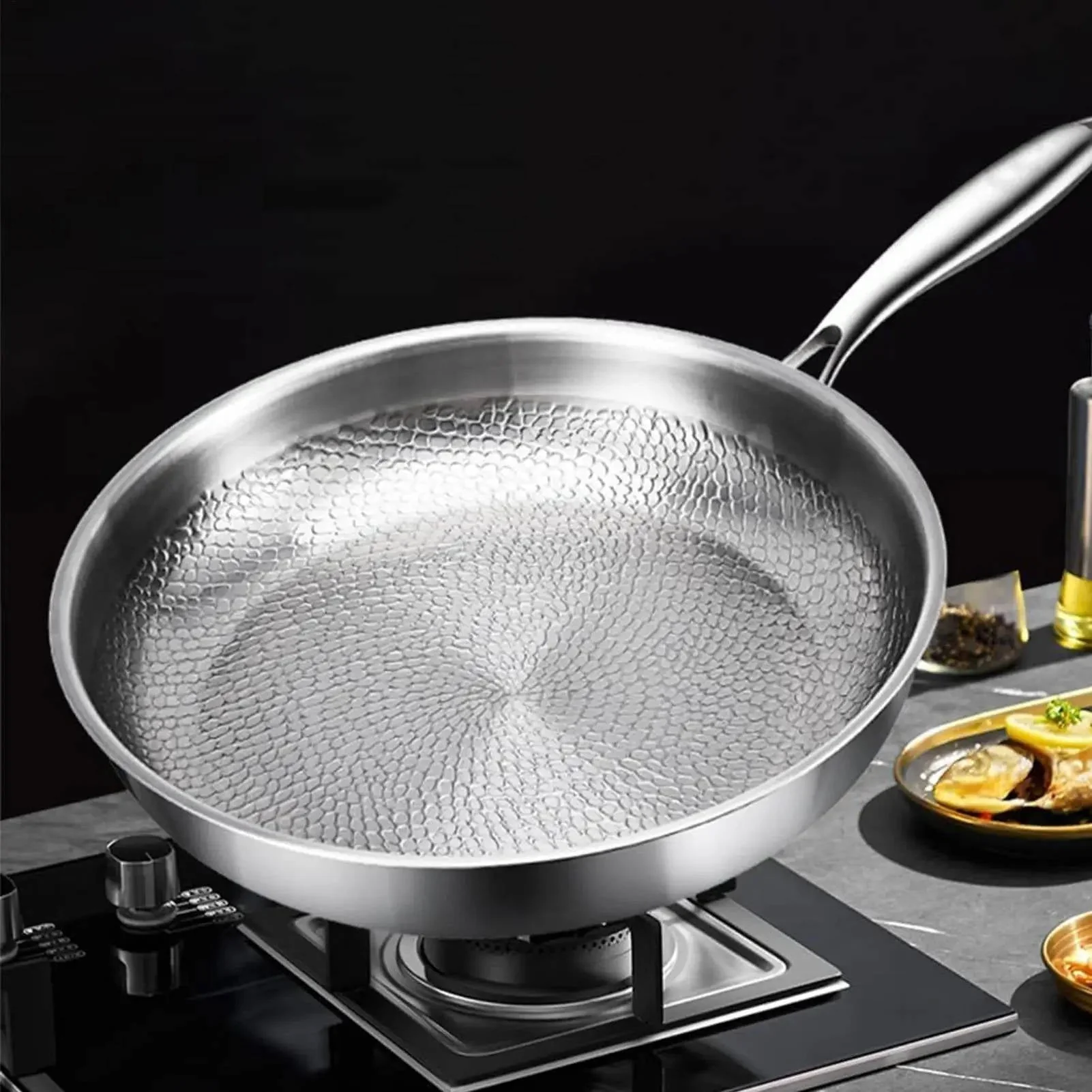 Titanium Non-Stick Frying Pan with Deep Sides – Fish Scale Texture, Durable Heat Distribution for All Heat Sources - Image 4