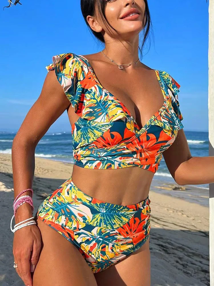 Tropical bikini - bikini set with cheerful print - Image 2