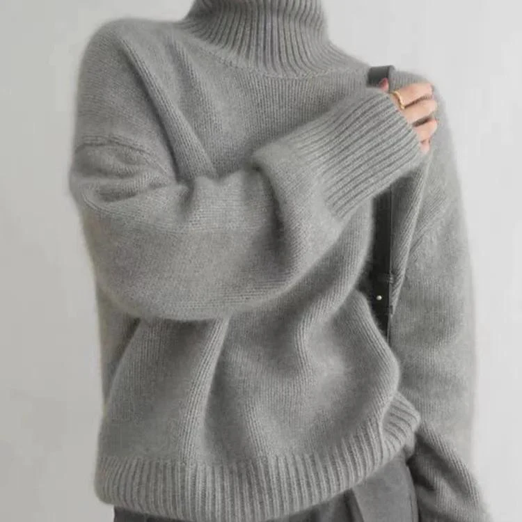 Women's Oversized Turtleneck Sweater Comfortable Cashmere - Image 19