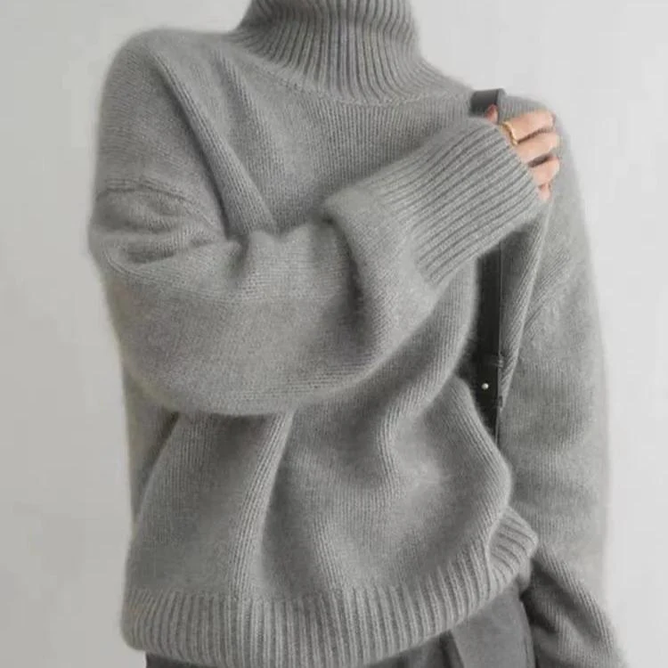Women's Oversized Turtleneck Sweater Comfortable Cashmere - Image 21