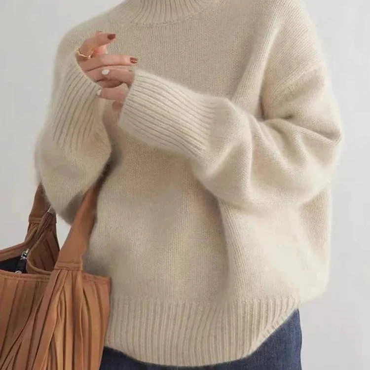 Women's Oversized Turtleneck Sweater Comfortable Cashmere - Image 5