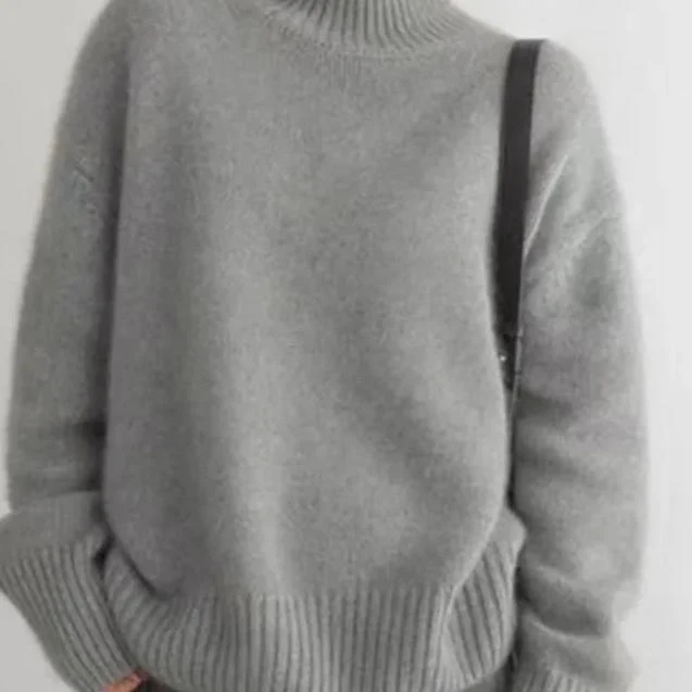 Women's Oversized Turtleneck Sweater Comfortable Cashmere - Image 9