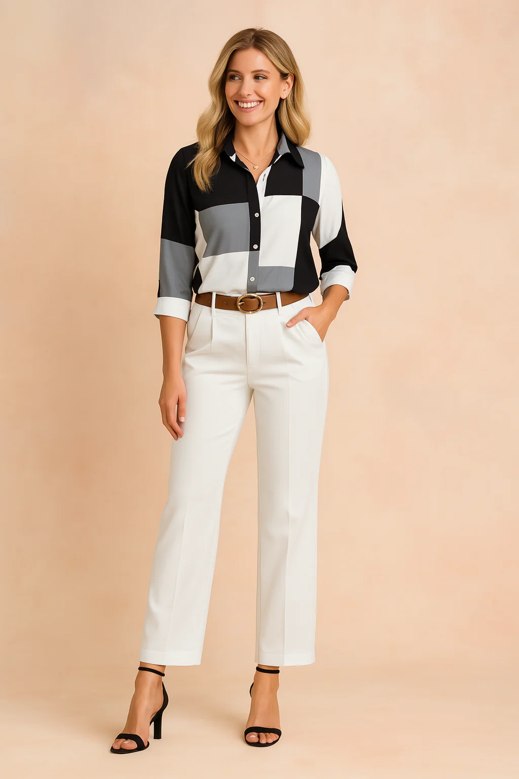 Vero | Elegant blouse with a collar and long sleeves - Image 2