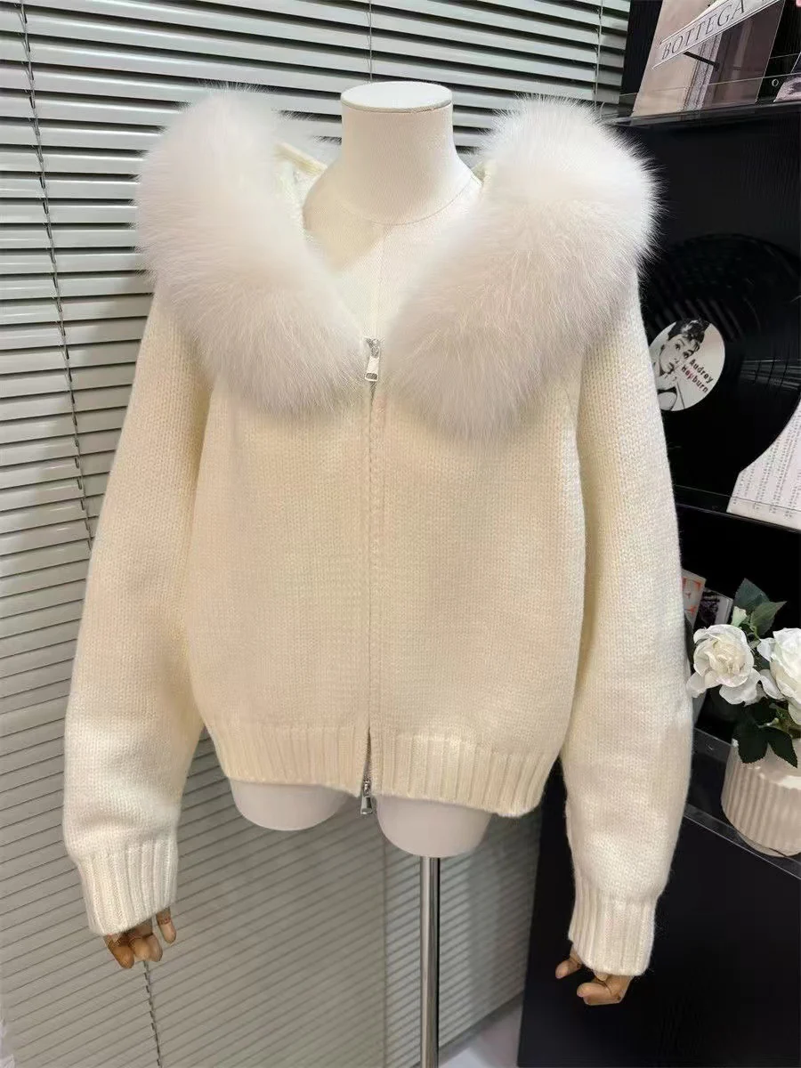 Women's Slim Fit Cardigan with Hood Medium Weight Regenerated Cellulose Fiber - Image 6