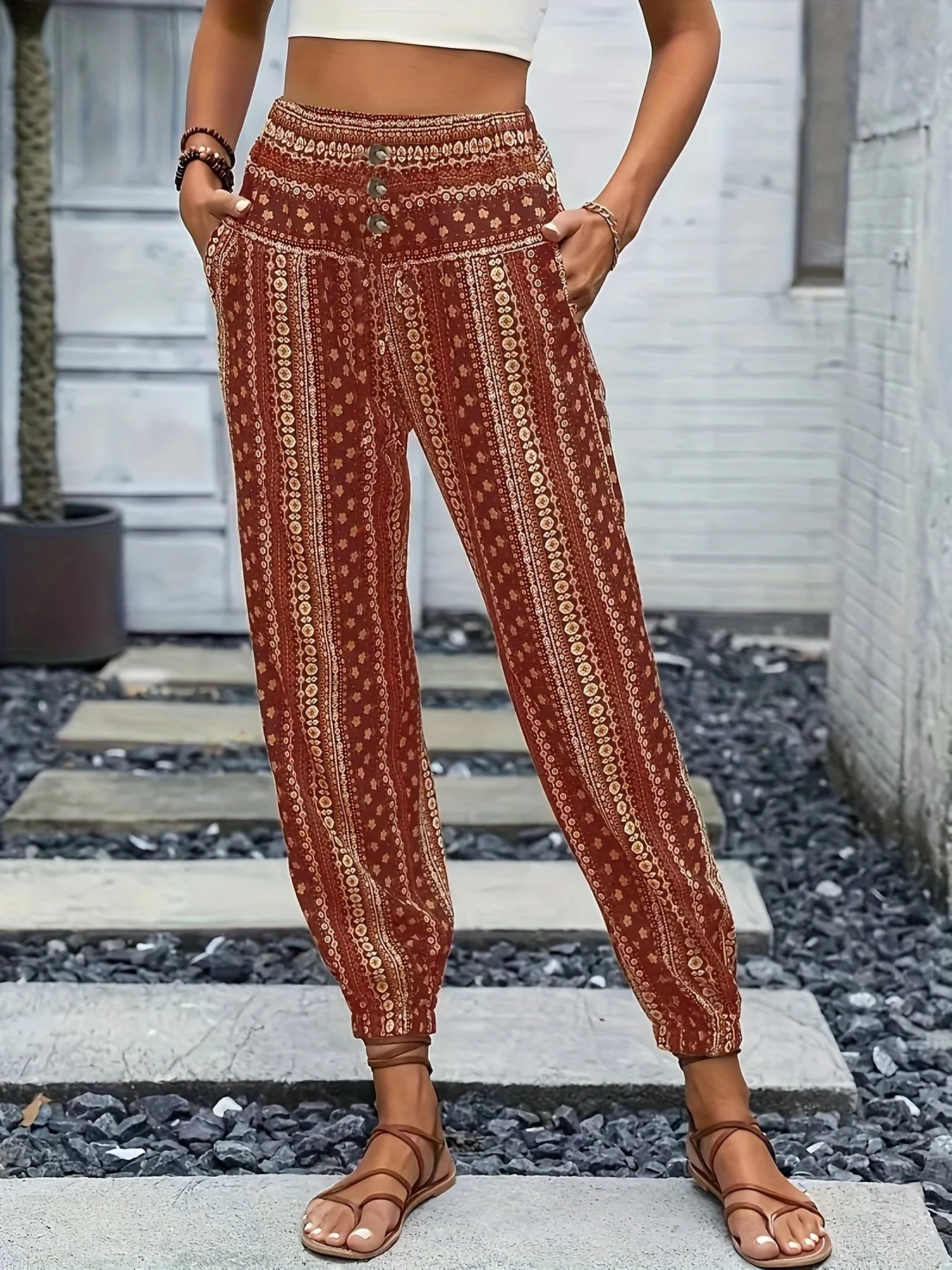 Viviana | Stylish High-Waist Printed Pants - Image 12