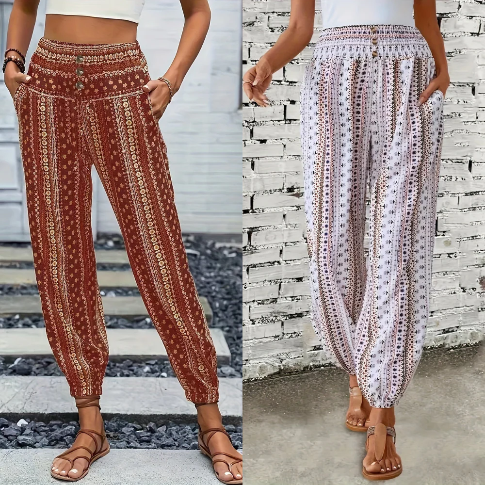 Viviana | Stylish High-Waist Printed Pants - Image 3