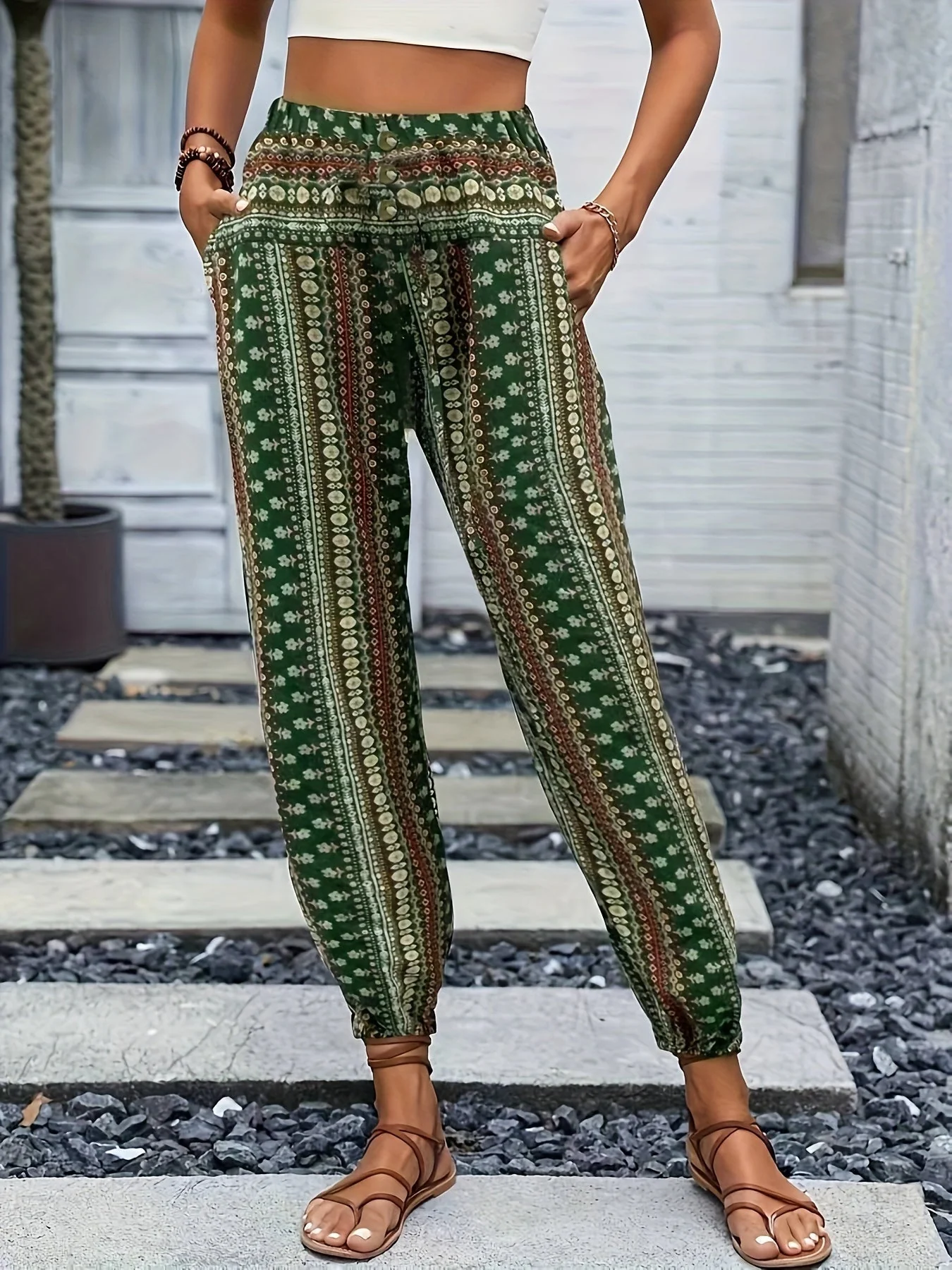 Viviana | Stylish High-Waist Printed Pants - Image 9