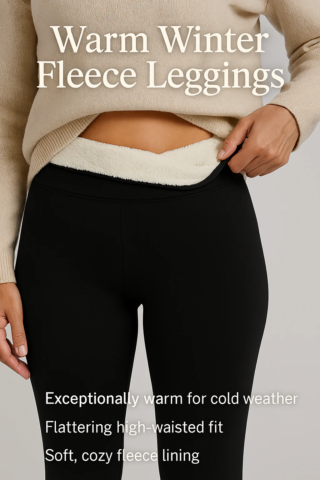 Warm Winter Fleece Leggings - Image 3