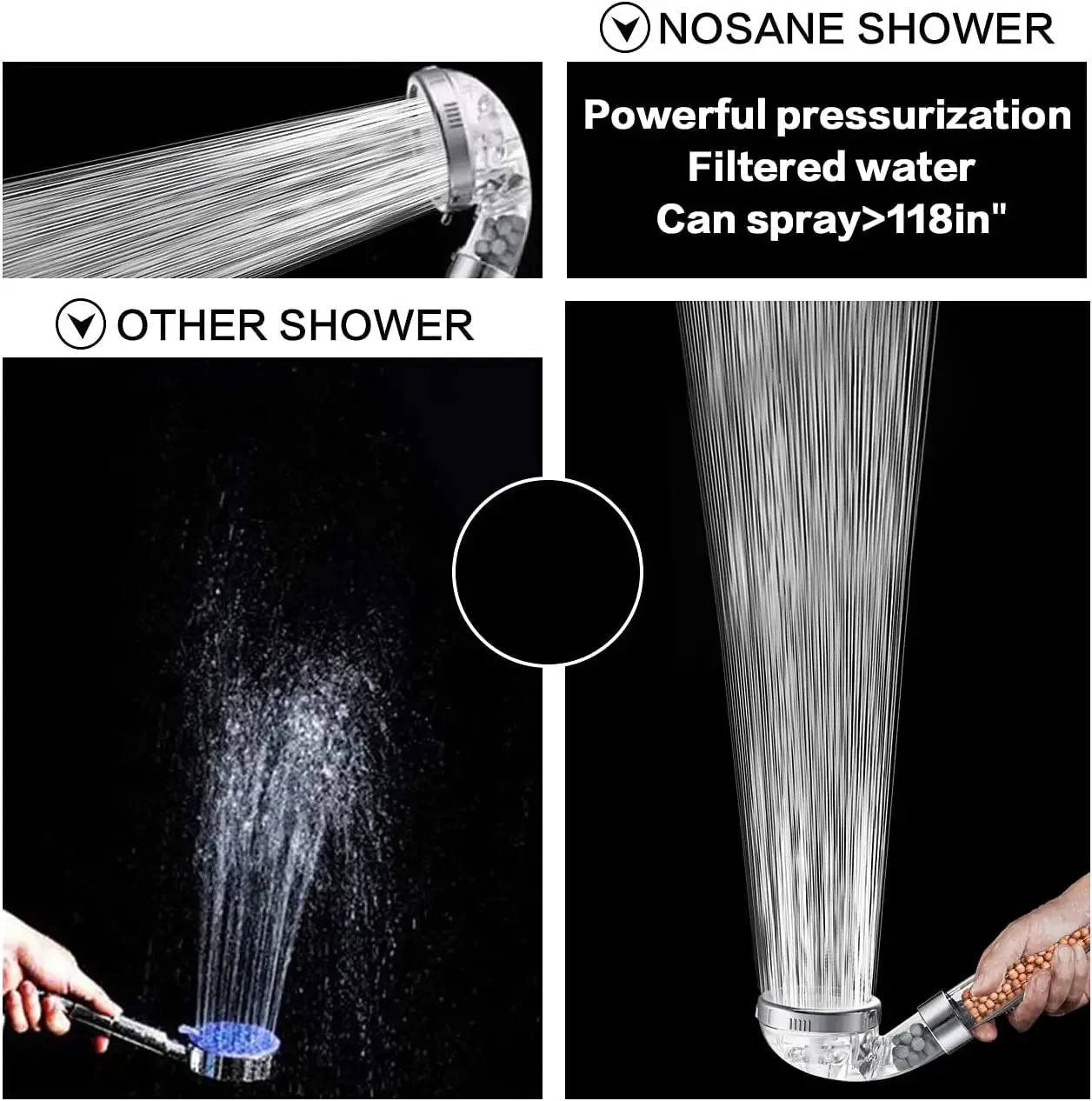 Water-saving high-pressure shower head with filter – AquaGlow - Image 3