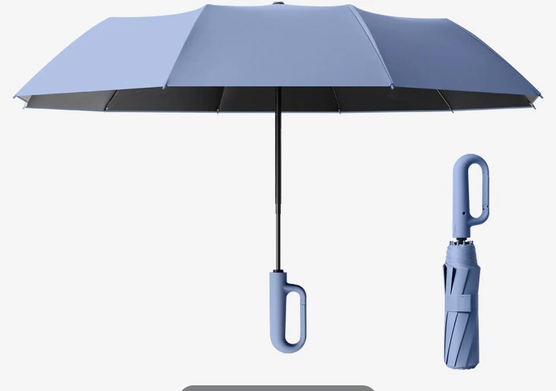 Wind-resistant folding umbrella with large buckle handle – compact and durable - Image 4