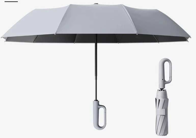 Wind-resistant folding umbrella with large buckle handle – compact and durable - Image 5