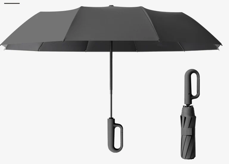 Wind-resistant folding umbrella with large buckle handle – compact and durable - Image 6
