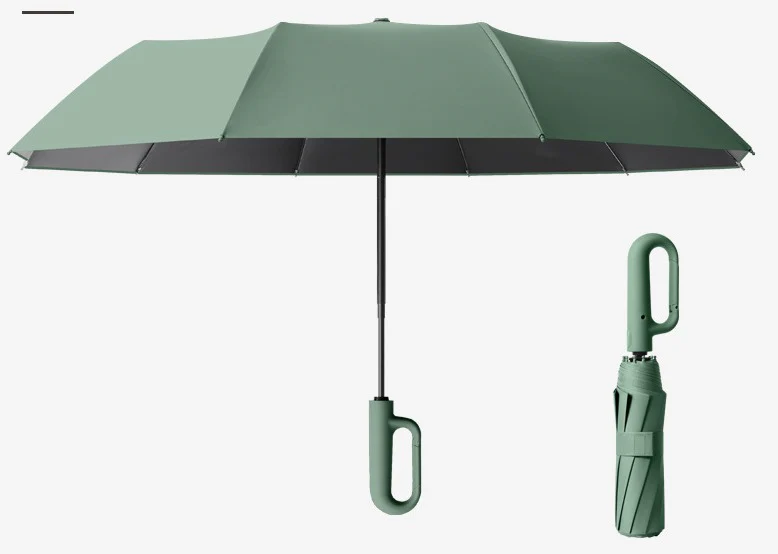 Wind-resistant folding umbrella with large buckle handle – compact and durable - Image 7