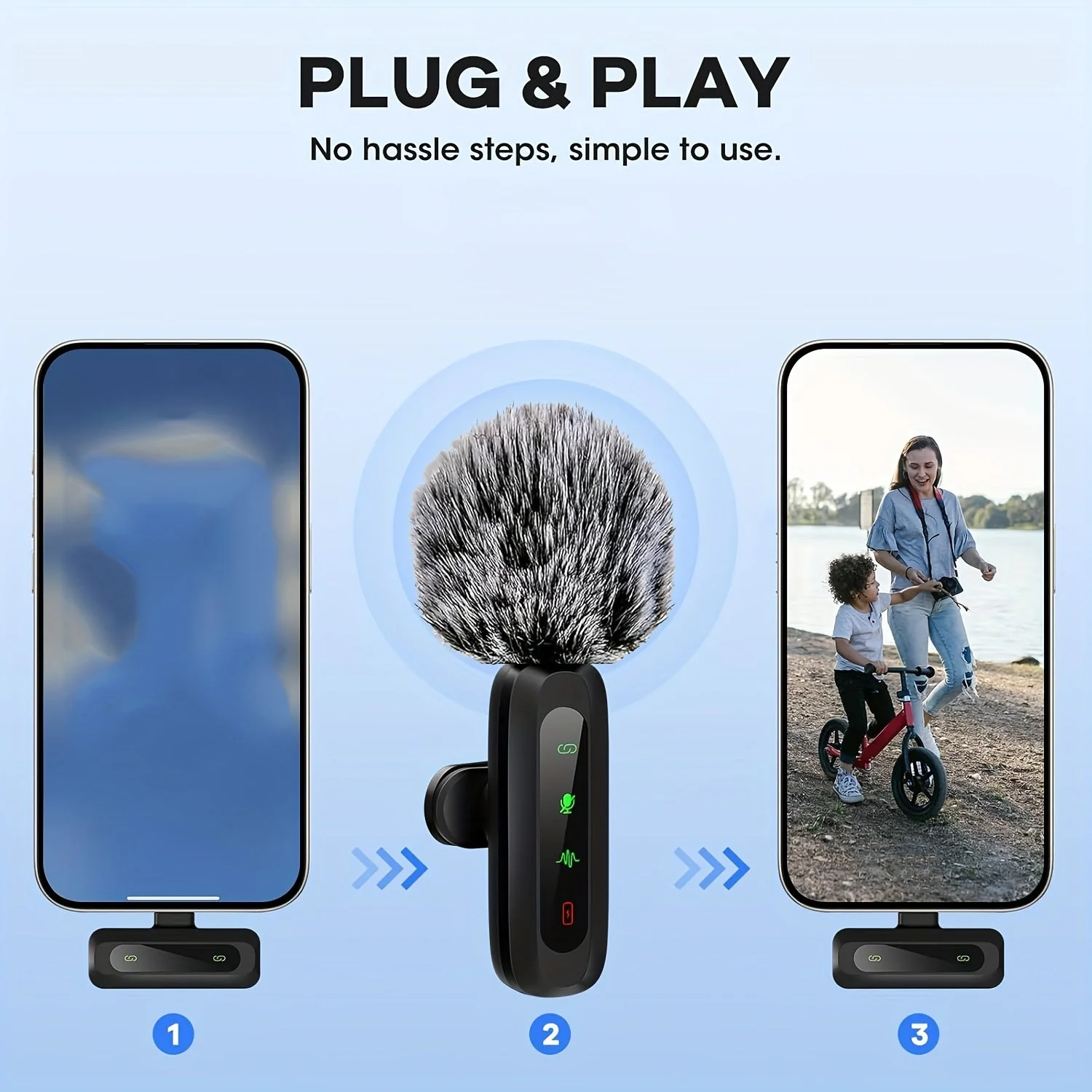 Wireless lavalier microphone with USB-C connectivity for smartphones and tablets - compact design, ideal for podcasts and vlogs - Image 6