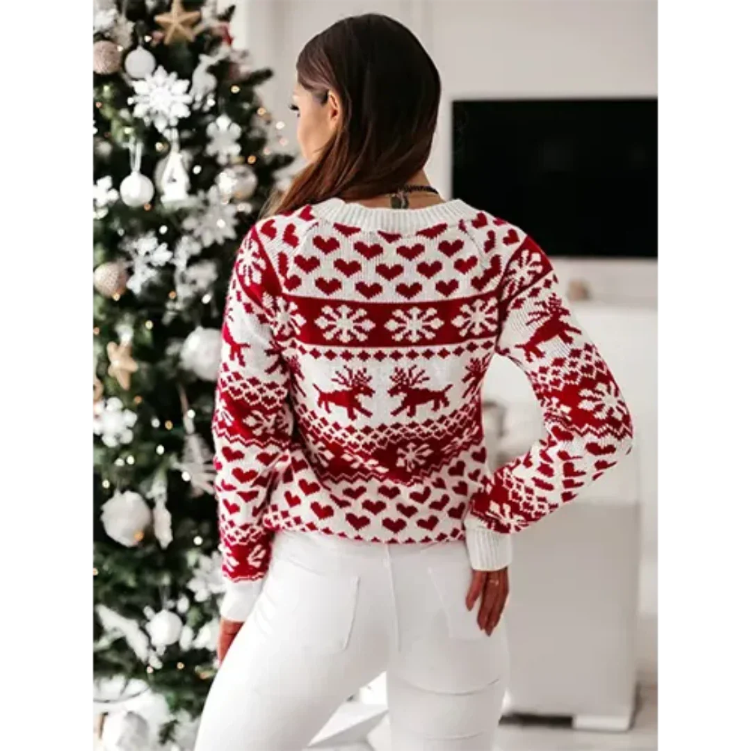 Women's Cozy Christmas Sweater Warm Knit Comfort - Image 3